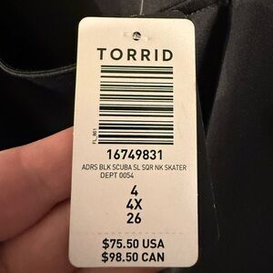 Torrid Black Scuba Skater Dress